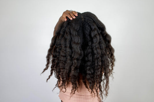 black women with long natural hair. back of head Black girl magic.