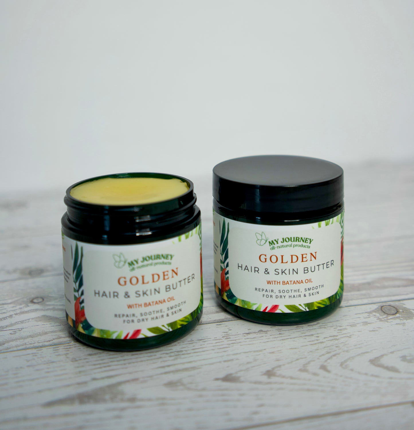 GOLDEN HAIR & SKIN BUTTER - multi-purpose, thick restorative balm that nourishes deeply, seals in moisture, strengthens hair, and protects skin (with Batana Oil)