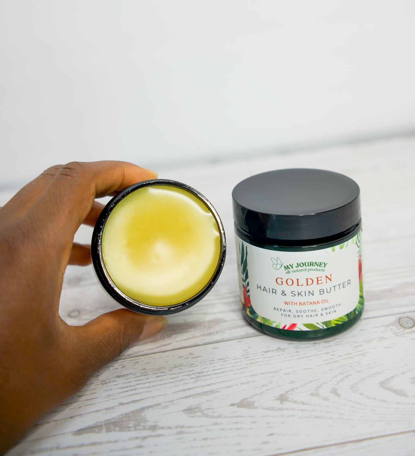 GOLDEN HAIR & SKIN BUTTER - multi-purpose, thick restorative balm that nourishes deeply, seals in moisture, strengthens hair, and protects skin (with Batana Oil)