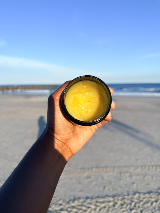 GOLDEN HAIR & SKIN BUTTER - multi-purpose, thick restorative balm that nourishes deeply, seals in moisture, strengthens hair, and protects skin (with Batana Oil)