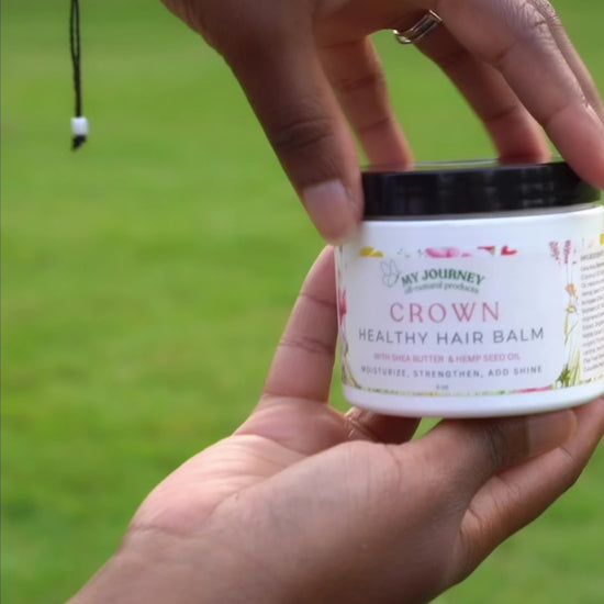 video of women doin here hair using My journey Crown Healthy Hair Balm